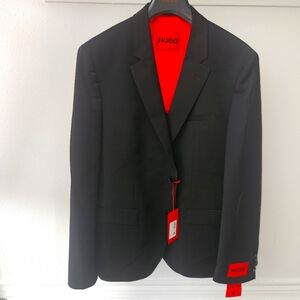 New Black Hugo Suit Blazer, 44 Regular